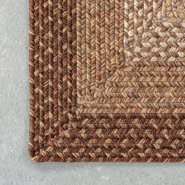 nuLOOM Sammy Braided Ombre Tan 5 ft. x 8 ft. Indoor/Outdoor Area 