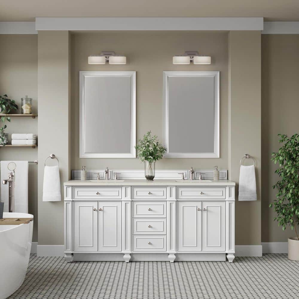 Bristol 72.0 in. Double Bath Vanity in Bright White with Siberian Wireless Charging Quartz Top price history on PriceWatchPro