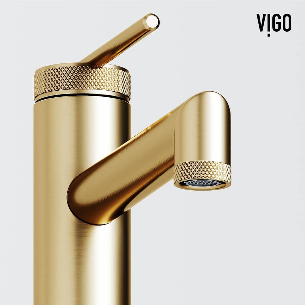 Matte Brushed Gold Single Handle Vessel Sink Faucet
