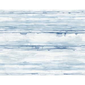 Sandhurst Blue Abstract Stripe Paper Strippable Roll (Covers 60.8 sq. ft.)
