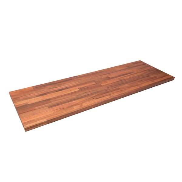 HARDWOOD REFLECTIONS 4 ft. L x 25 in. D Unfinished Sapele Solid Wood Butcher Block Countertop With Eased Edge