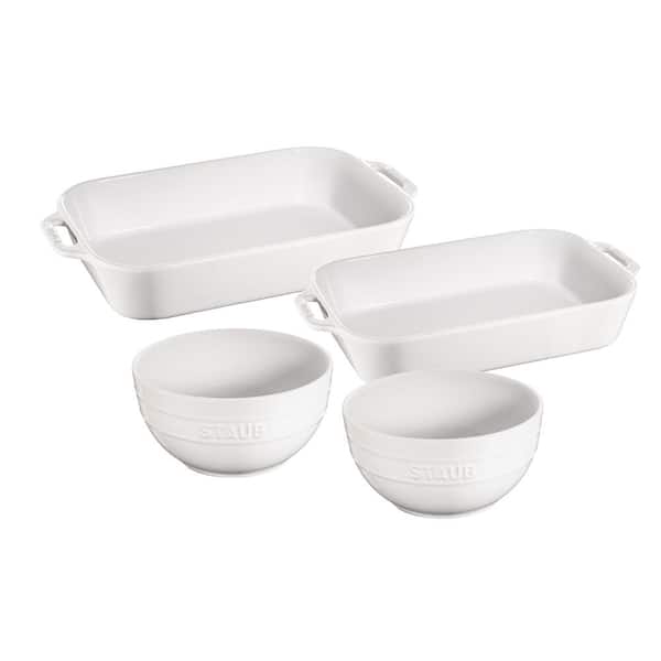 staub Ceramic 4-Piece Bake and Mix Bakeware Set in Cherry
