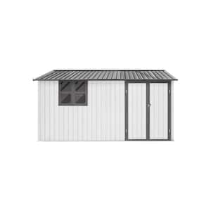 12 ft. W x 10 ft. White Metal Garden Sheds,Outdoor Storage Sheds with Window for Patio (120 sq. ft.)