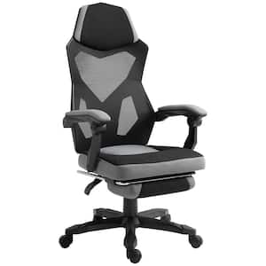 Grey, Ergonomic Home Office Chair High Back Armchair Computer Desk Recliner with Footrest, Mesh Back, Lumbar Support