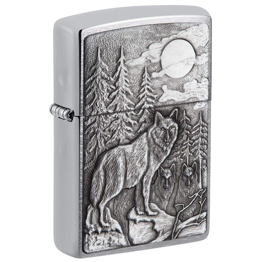 Zippo Timberwolves Brushed Chrome Pocket Lighter 20855 - The Home