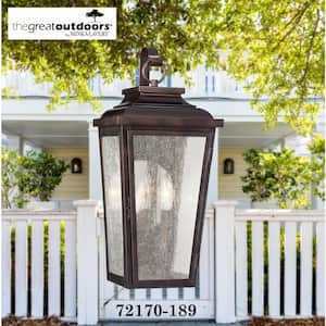 Irvington Manor 2-Light Chelsea Bronze Outdoor Pocket Wall Lantern Sconce