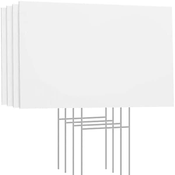 24 x 16 in. Corrugated Plastic Blank Yard Signs with Stakes Stickable and Double-Sided 4 Pack