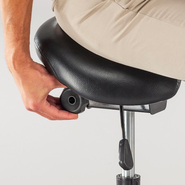 Saddle Seat Lab Stool, Backless, Supports Up to 250 lb, 21.25