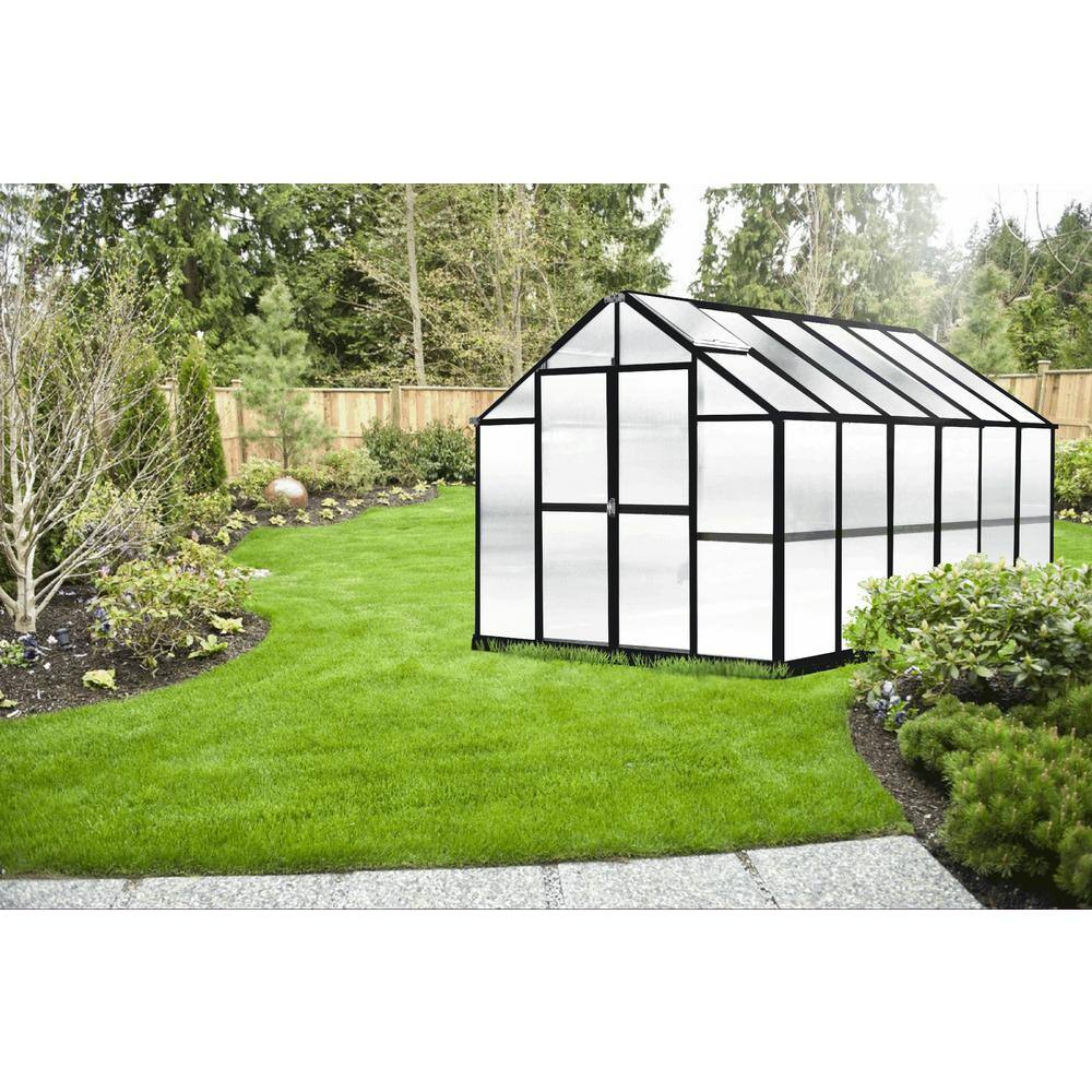Mont 8 ft. x 12 ft. Black Aluminum Growers Edition Greenhouse