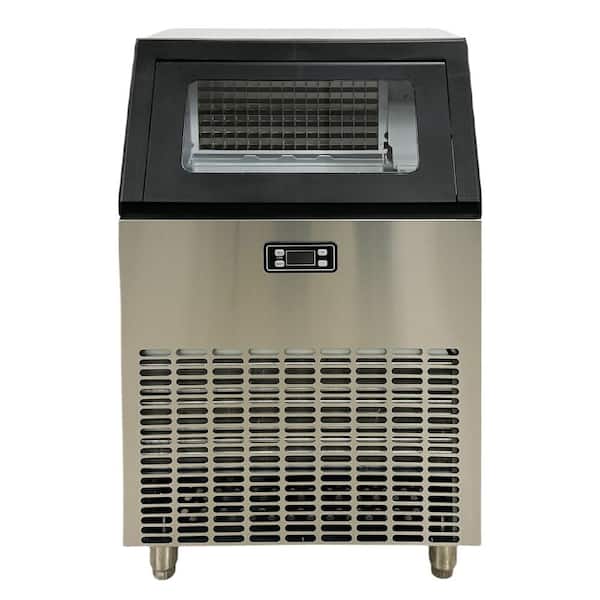 Cooler Depot 22in. W 264 lbs. Freestanding Air Cooled Commercial Ice-Maker with Bin in Stainless Steel