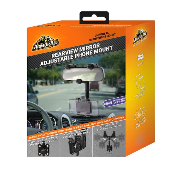 Armor All Phone Mount for Car, Rear View Mirror Phone Holder, 360