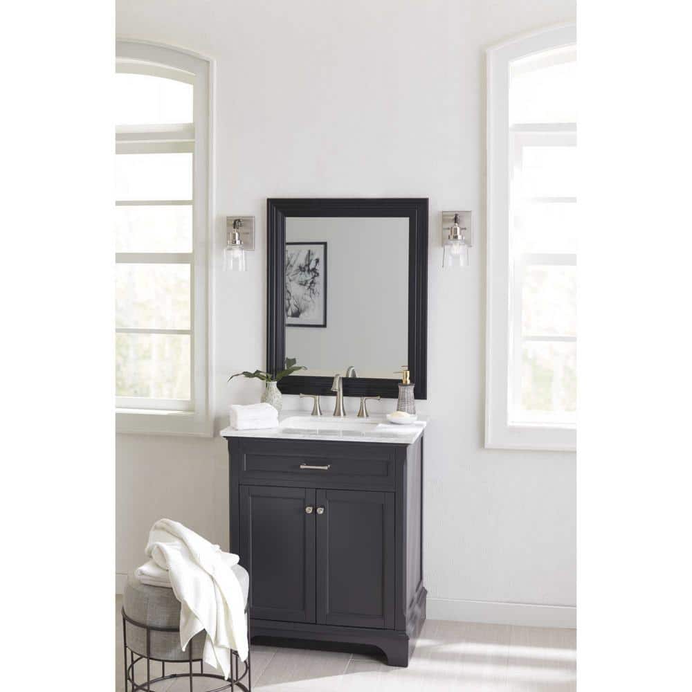 Rushton Collection 1-Light Brushed Nickel Clear Glass Farmhouse Bath Vanity Light price history on PriceWatchPro