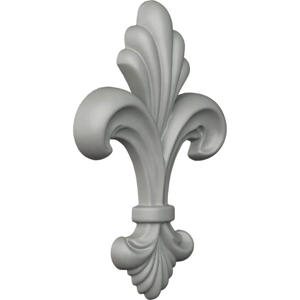 Gray Polyurethane Fleur-de-lis Large Decorative Onlay