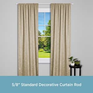 Chelsea 48 in. - 86 in. Adjustable Single Curtain Rod 5/8 in. Diameter in Brushed Nickel with Ball Finials