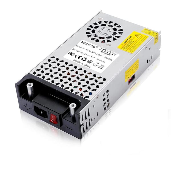 12V DC Power Supply 600W AC to DC Converter SMPS 50A 12V Switching Power Supply Transformer in Silver