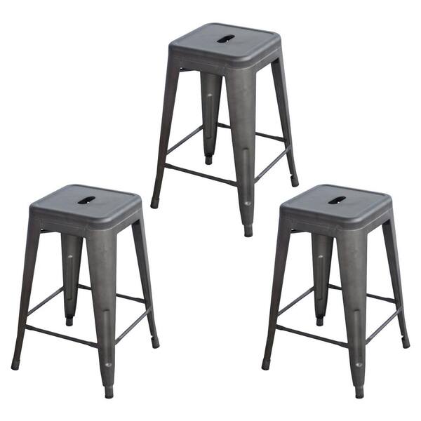 24 inch gunmetal bar stools