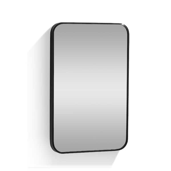 Unbranded 24 in. W x 30 in. H Rectangular Thickened Aircraft-Grade Aluminum Framed Wall Bathroom Vanity Mirror in Black