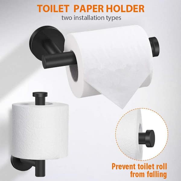 Black Gold Toilet Paper Holder Bathroom Wall Mount Multifunction