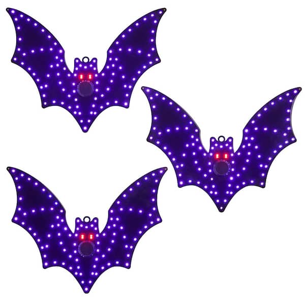 12 in Halloween Classics Twinkling LED Bats - 3-Pack  L4