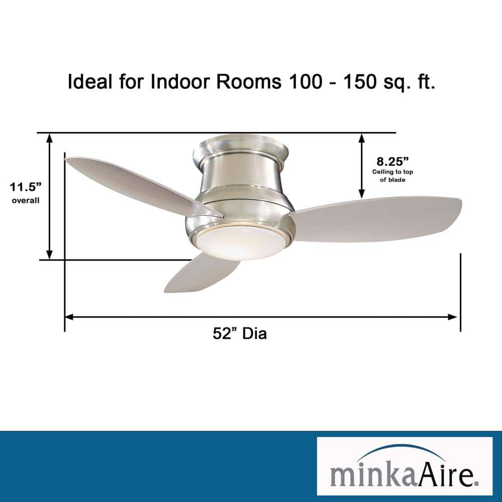 52" Brushed Nickel LED Ceiling Fan with Remote and Light