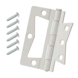 2-1/2 in. White Non-Mortise Hinges (2-Pack)