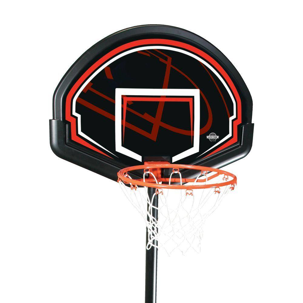Adjustable 32" Black Polycarbonate Portable Basketball Hoop