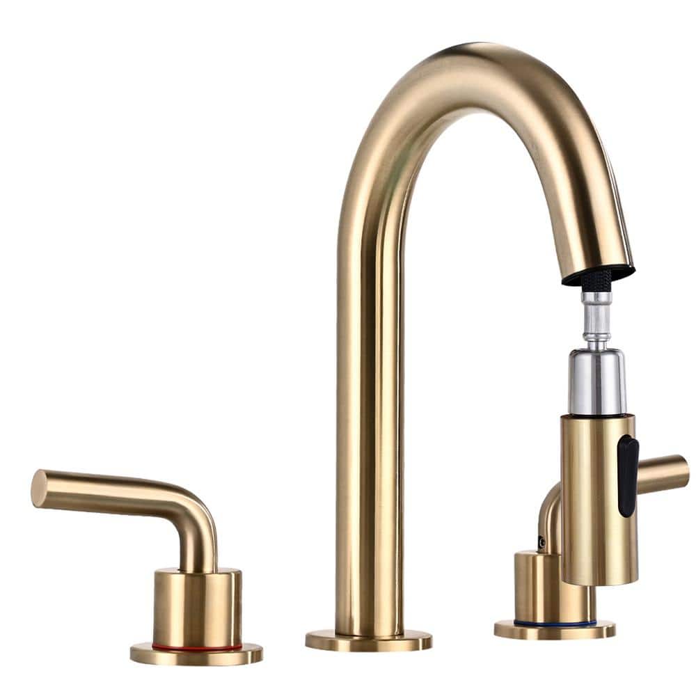 8 in. Widespread Bathroom Faucet 3-Hole with Pull Out Sprayer, Bathroom Sin