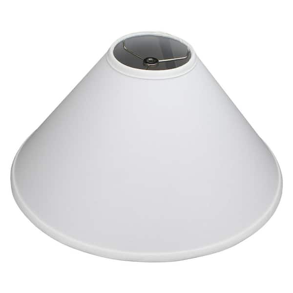 FenchelShades.com 18 in. W x 9 in. H White/Nickel Hardware Coolie Lamp Shade  5-18-11-W-L-WHI - The Home Depot