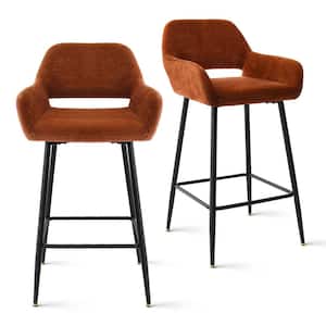 20 in. W x 37.5 in. H Terra Fabric Upholstered 27 in. Counter Stool with Arms (Set of 2)