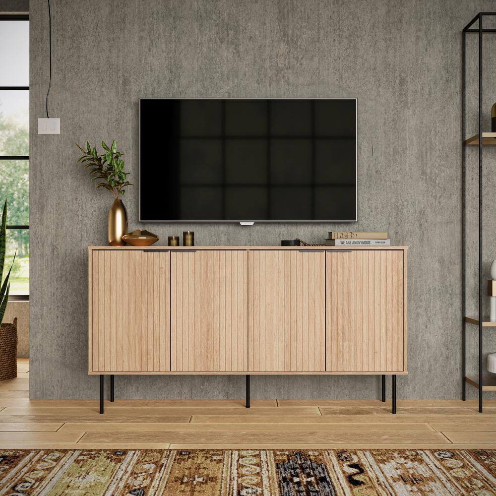 CorLiving Lysander Brown Wood 62 in. Buffet with Doors LFT-514-B - The ...