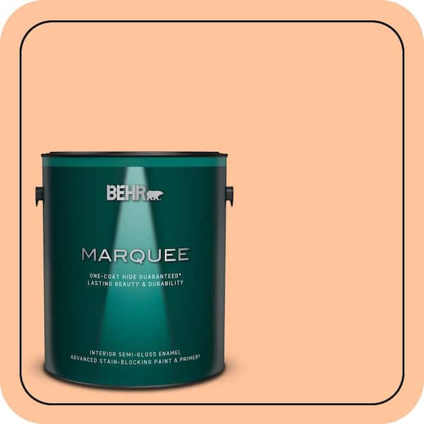 BEHR MARQUEE 1 gal. #260B-4 Orange Sherbet Semi-Gloss Enamel Interior Paint & Primer
