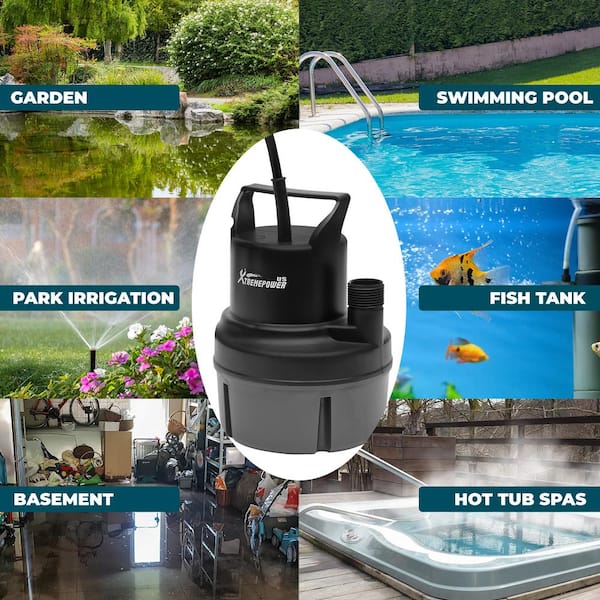 XtremepowerUS 1/6 HP 1100 GPH Thermoplastic Submersible Utility