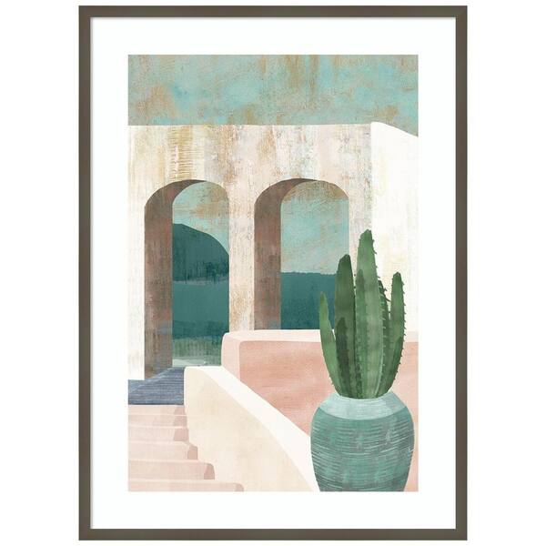 Amanti Art "Sunbaked Archway II" by Flora Kouta 1-Piece Wood Framed Giclee Architecture Art Print 41 in. x 30 in.