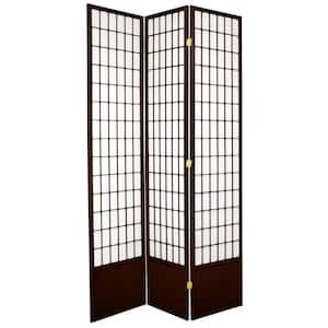 7 ft. Walnut 3-Panel Room Divider