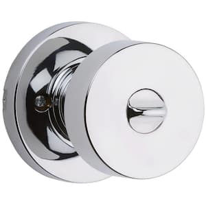 Pismo Round Polished Chrome Bed/Bath Door Knob with Lock