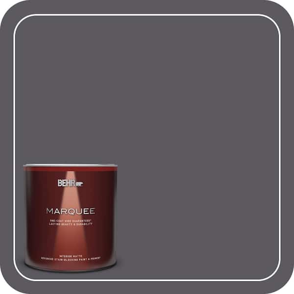 BEHR MARQUEE 1 Qt. #MQ5-02 Dark Shadows One-Coat Hide Matte Interior Paint & Primer
