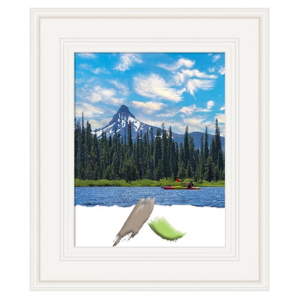 Amanti Art Ridge White Picture Frame Opening Size 11 x 14 in.