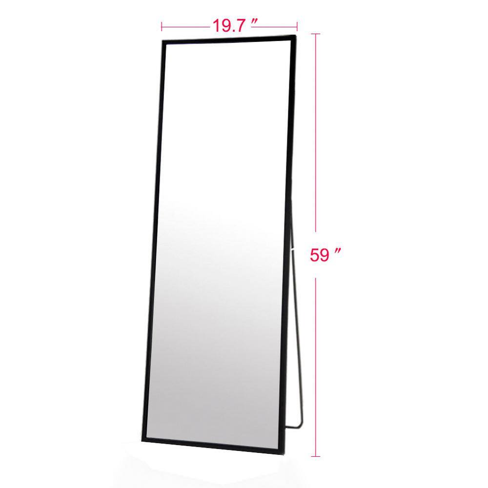 19.7 in. W x 59 in. H Black Full Length Floor Mirror SN825C265 The