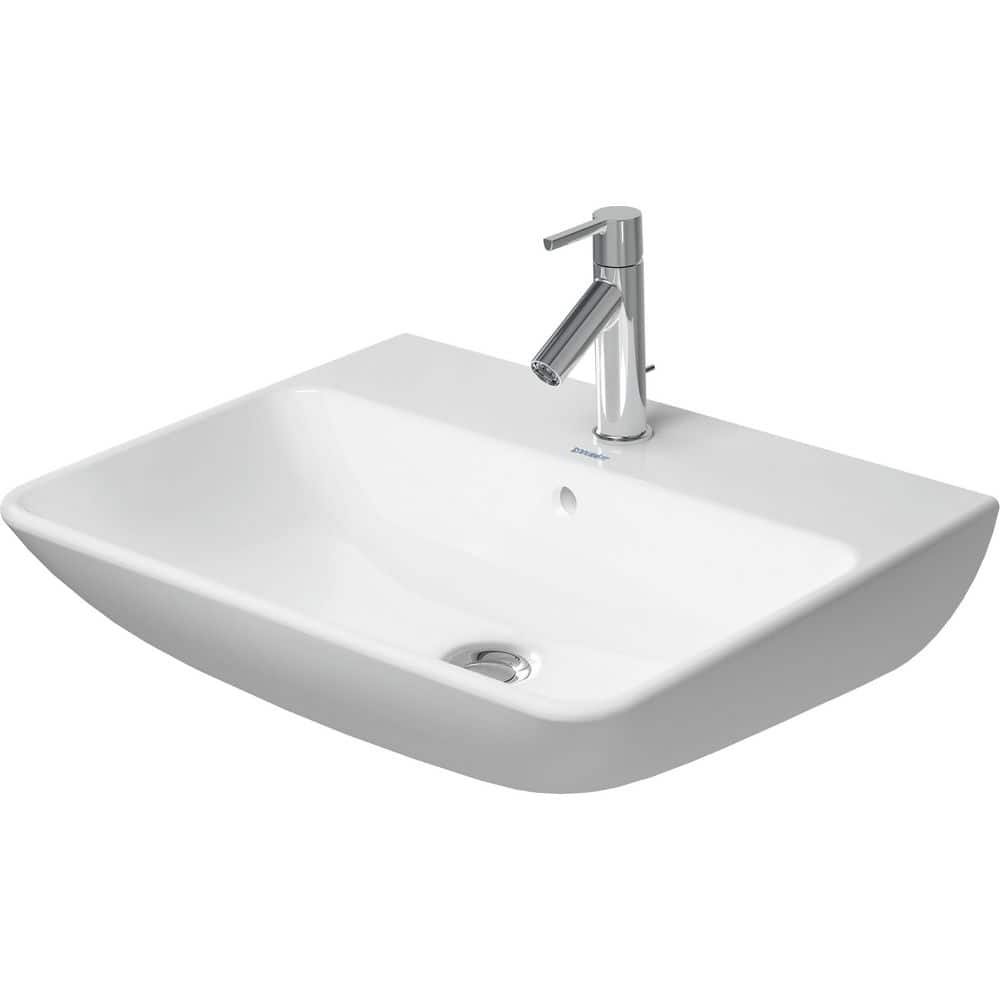 Starck Modern 24" White Ceramic Wall-Mount Bathroom Sink