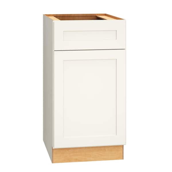QuickShip Cottage 18 in. W x 24 in. D x 34.5 in. H Assembled Plywood Shaker Base Kitchen Cabinet in White