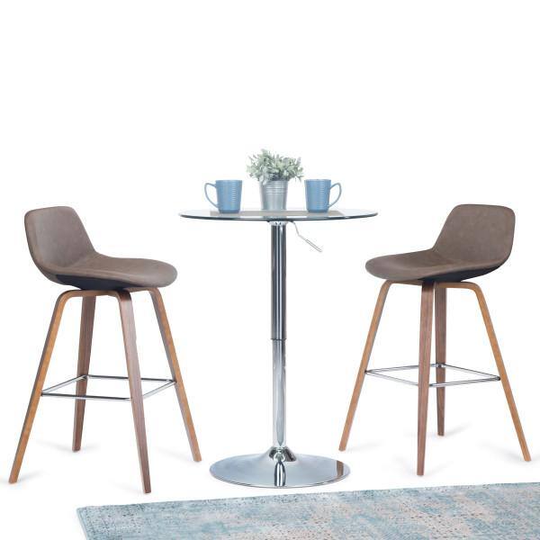 Randolph Distressed Chocolate Brown Faux Leather Counter Stools, Set of 2