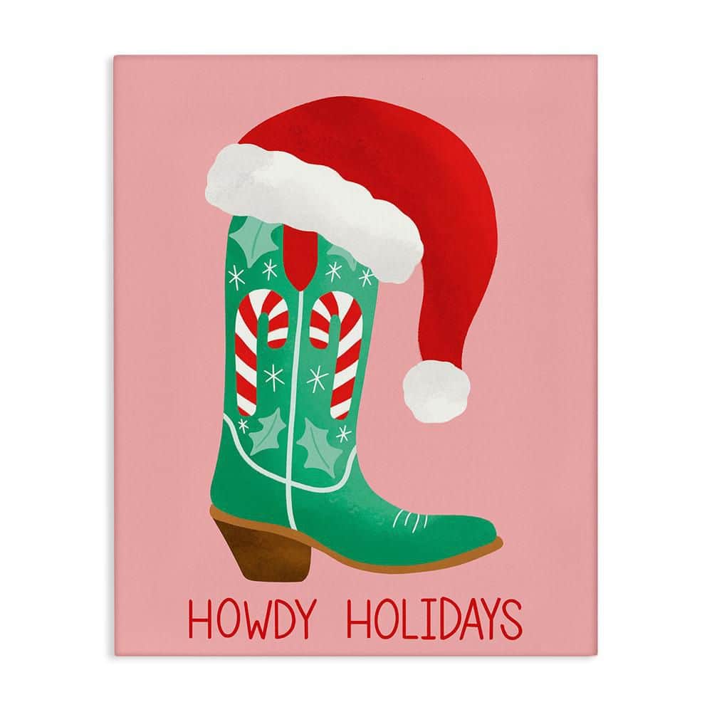 Howdy Holidays Boot and Hat by Taylor Shannon Designs Unframed Graphic Art Print Typography 20 in. x 16 in. price history on PriceWatchPro