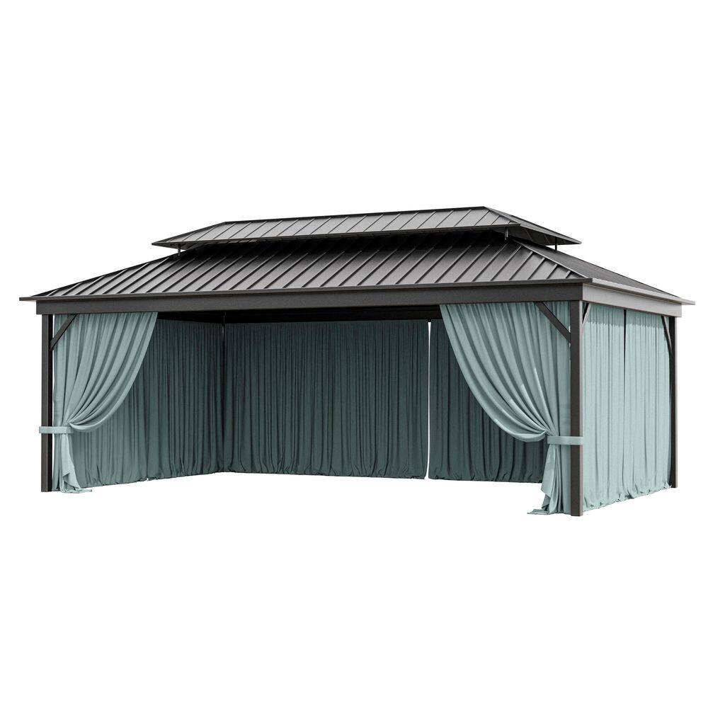 12 ft. x 20 ft. Universal Outdoor Privacy Curtains, Gazebo Replacement with Zipper Calcite Blue (4-Side Curtain Only) price history on PriceWatchPro