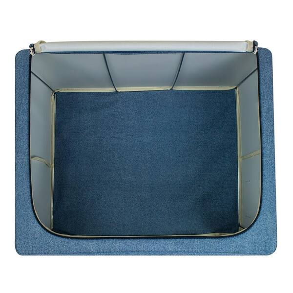 Sorbus Foldable Clothing Storage Bin with Window, Blue