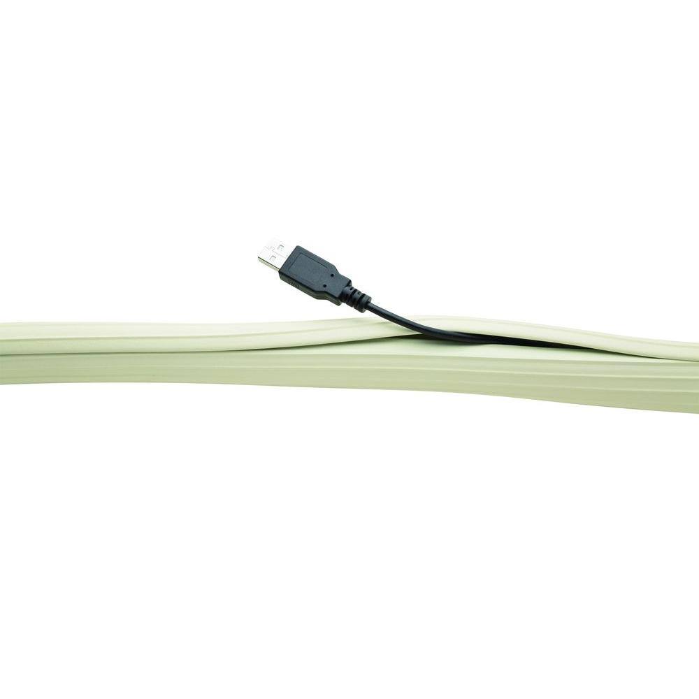 White 12' Expandable Rubber Flexi Cable Wrap