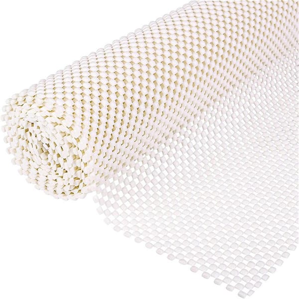Pro Space White 2 ft. x 4 ft. Rectangle Gird Non-Slip Grip 0.1 in. Thick Dual Surface Rug Pad