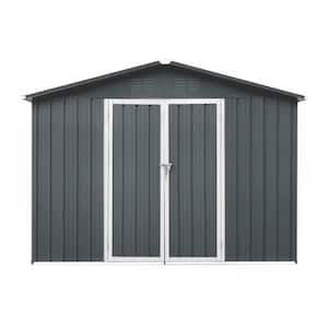 8 ft. W x 6 ft. D Metal Outdoor Storage Shed with Lockable Door in Grey (48 sq. ft.)