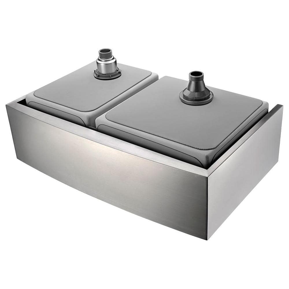 Elysian 33" Stainless Steel Double Bowl Farmhouse Sink