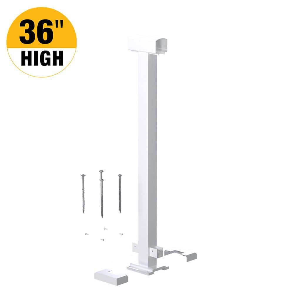 36 in. H x 4-11/16 in. W White Aluminum Deck Railing Mid Post Kit price history on PriceWatchPro