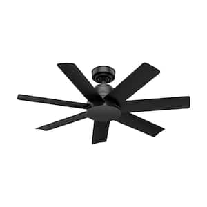 Anchorage 44 in. Indoor/Outdoor Matte Black Ceiling Fan with Wall Control For Patios or Bedrooms